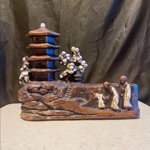 Vintage 1960 LANE & CO. Ceramic Asian Pagoda Planter 11.5" X 4.5" X 9" P-94